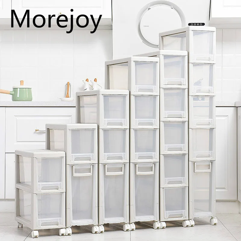 Узкие стеллажи для хранения Morejoy 20 см кухни угловой прозрачный шкаф с