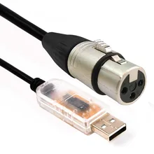 USB RS485 для DMX 512 Интерфейс светодиодный DMX512 компьютера ПК регулятор сценического освещения диммер USB для dmxking кабель 6FT