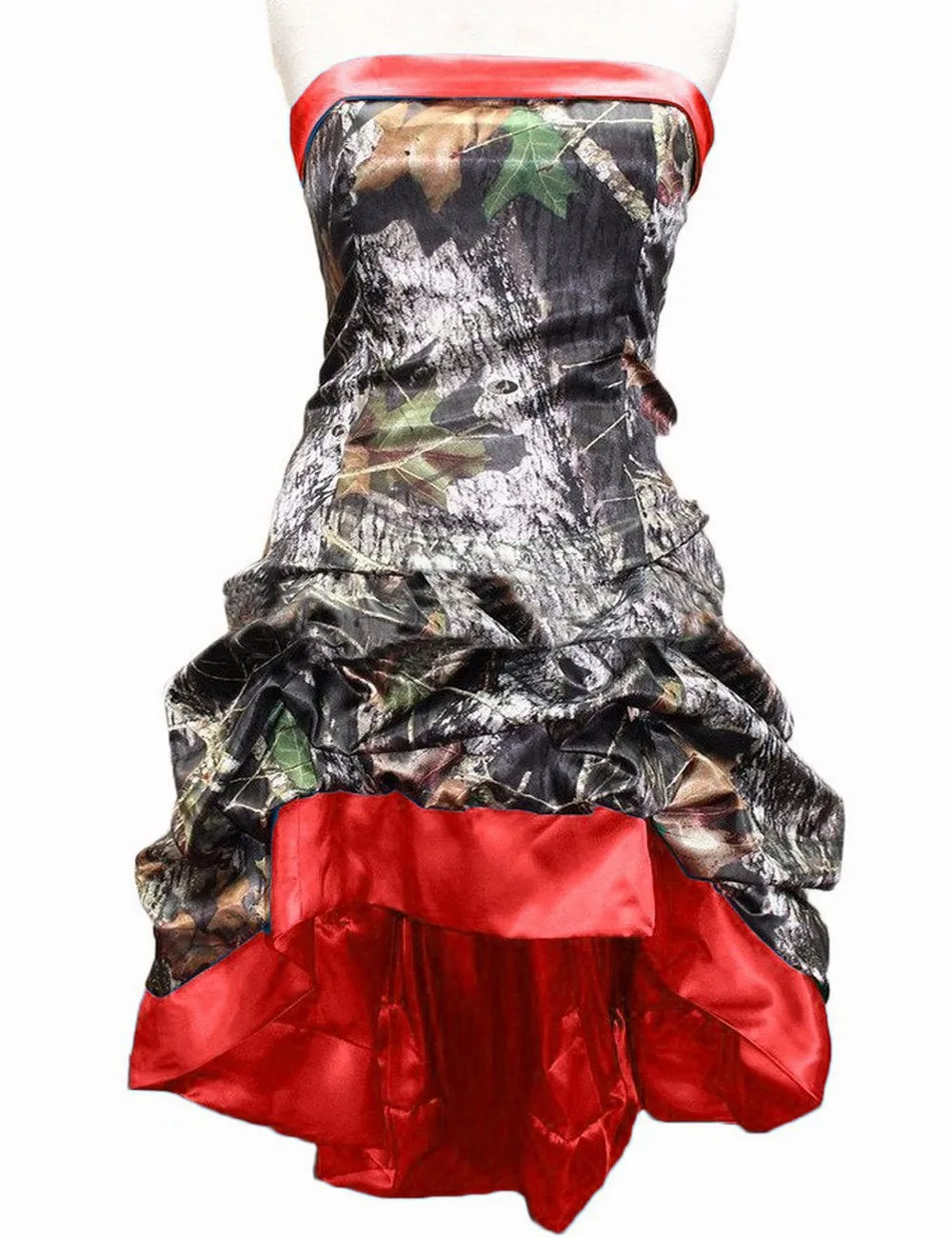 Mini A Line Camo Wedding Dresses Red 