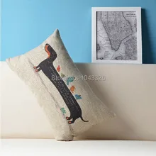 30*50 см 1 шт. автомобиль домашний стул диван Декор Милая Собака Такса хлопок тканевое сиденье Подушка/задняя подушка для поясницы Талия