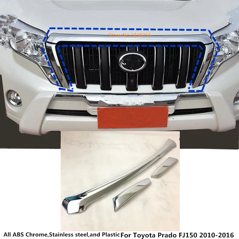 Для Toyota Prado FJ150 2010 2011 2012 2013 2014 2015 2016 автомобиль ABS хромированные спереди двигатель