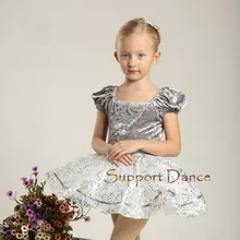 Поддержка танец с буфами на рукавах бархат балетное платье-пачка C39