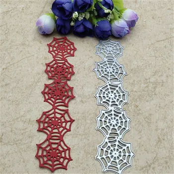 

Halloween Spider Web Lace Border Edge Metal Cutting Dies Stencils For Card Making Decorative Embossing Suit Paper Cards Stamp
