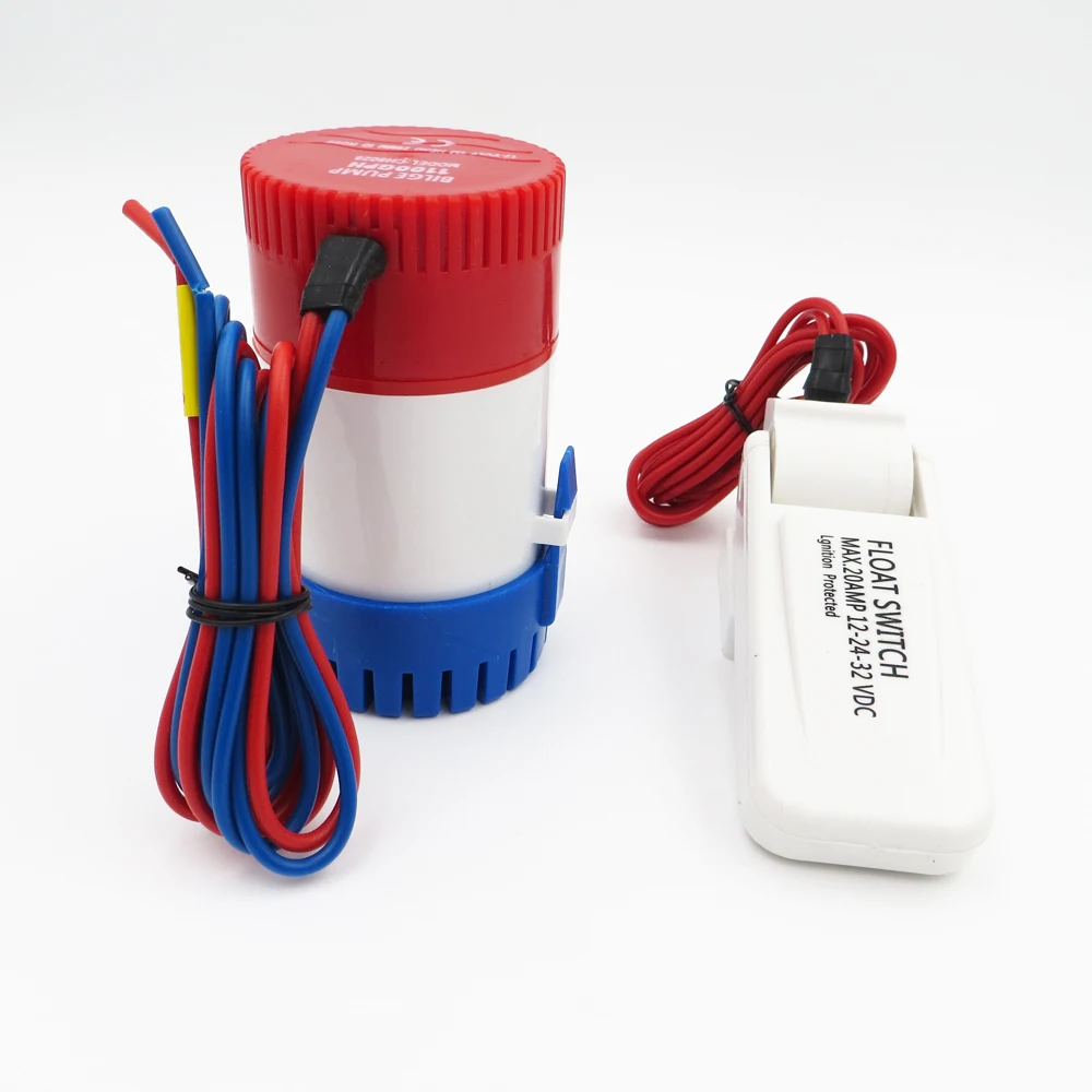 1 set x 750GPH 12Vdc bilge pump + bilge switch, submersible boat water