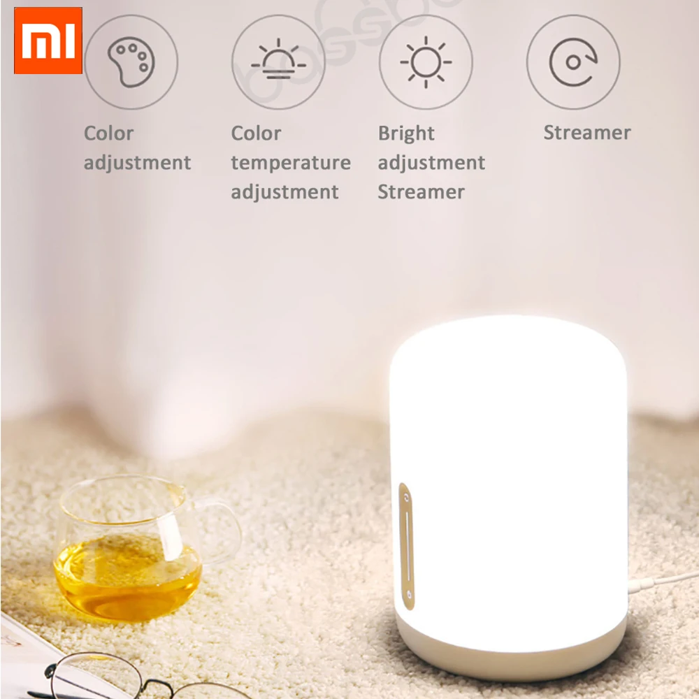 

Xiaomi Mijia Bedside Lamp 2 Smart Table LED Night Bluetooth WiFi Touch Panel Control mihome APP Led light For Apple HomeKit Siri