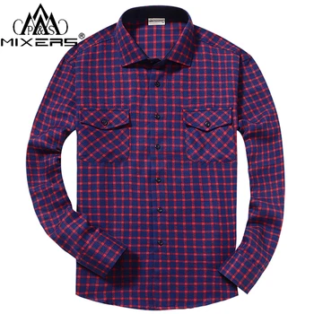 

2018 Elbow Patches Fashion Flannel Shirts Men Long Sleeve Two Chest Pockets Slim Fit Thick Men's Plaid Casual Flannel Shirt Men