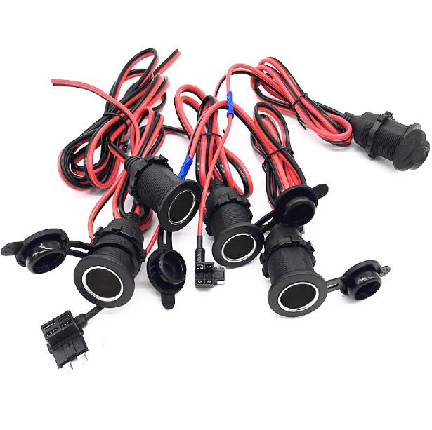 DC12-24v Автомобильный Разветвитель гнезда прикуривателя винт адаптер с предохранителем кран/крокодил 1/2 м кабель несколько вариантов