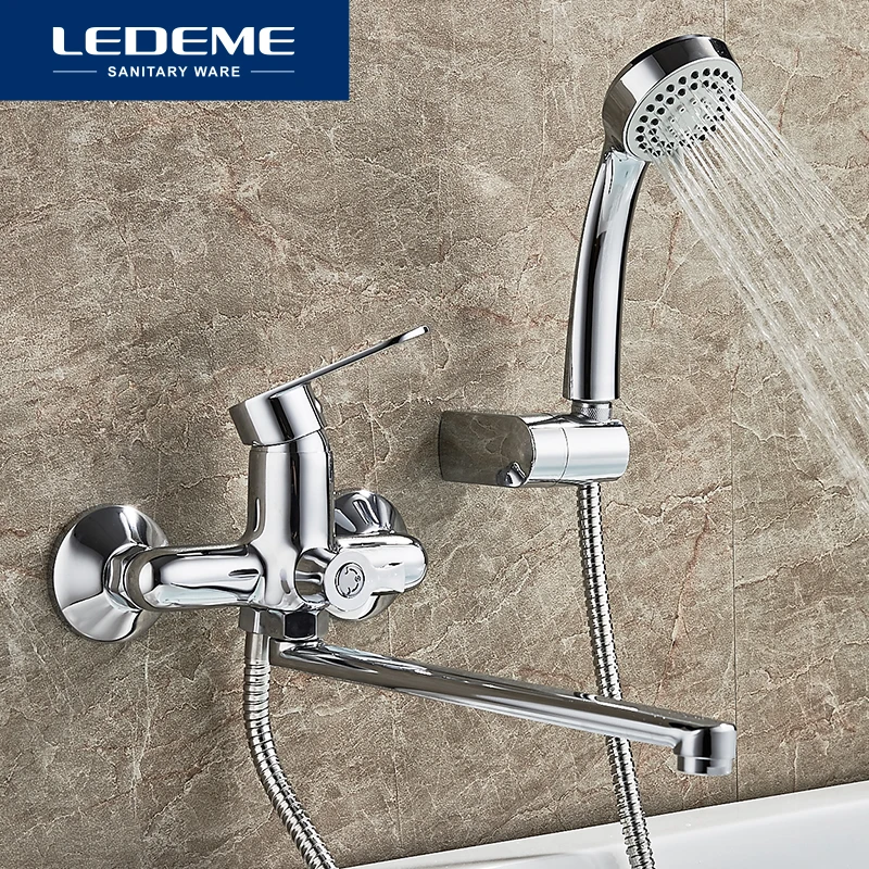 Achat Ledeme Robinet De Baignoire Salle Bain 1 Set Chrome Sortie Tuyau Douche Robinets Surface Laiton Tete L2210 Pas Cher En Ligne 705rvente