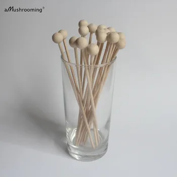 

100 Round Balls Wooden Drink Stirrers - Coffee Stirrer - Beverage Bar Stick for Rustic Party Can Customized LOGO