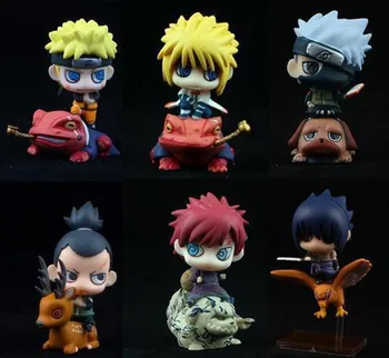 

6pcs/set Q Version Naruto figure Naruto Kakashi NaraShikamaru Gaara Sasuke Namikaze Minato PVC Action Figure Toys Dolls
