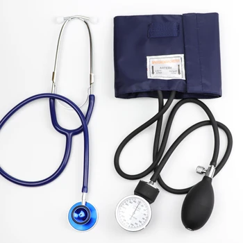 

Blue Color Blood Pressure Monitor BP Cuff Stethoscope Arm Aneroid Sphygmomanometer with Dual Head Cute Stethoscope