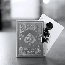 Stainless Steel Engraved Version Bicycle Card Clip Playing Card Metal Holder Magic Tricks Protect Poker Accessory 81417