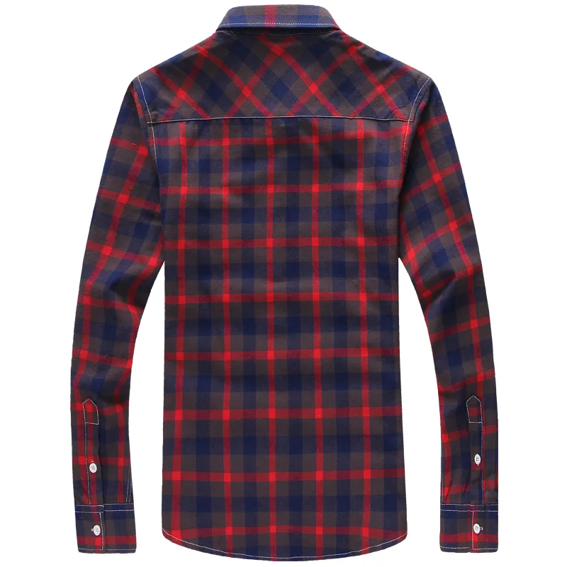Рубашка мужская в клетку с длинным рукавом на пуговицах|mens checkered shirts|plaid shirt menplaid men