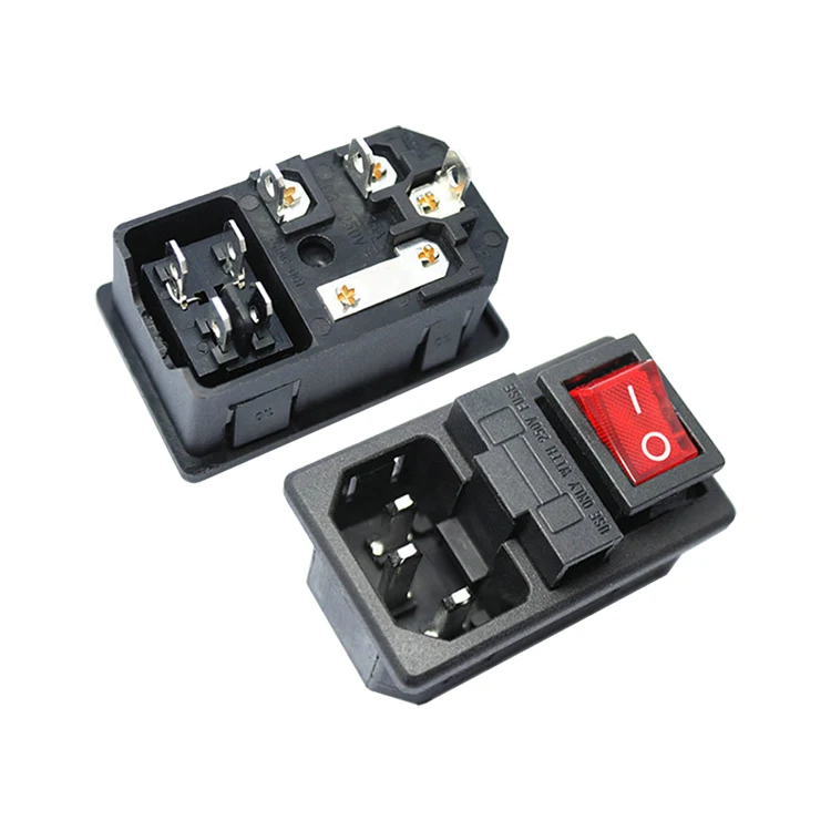 Switch fuse AC 01 card character socket with switch with lamp fuse