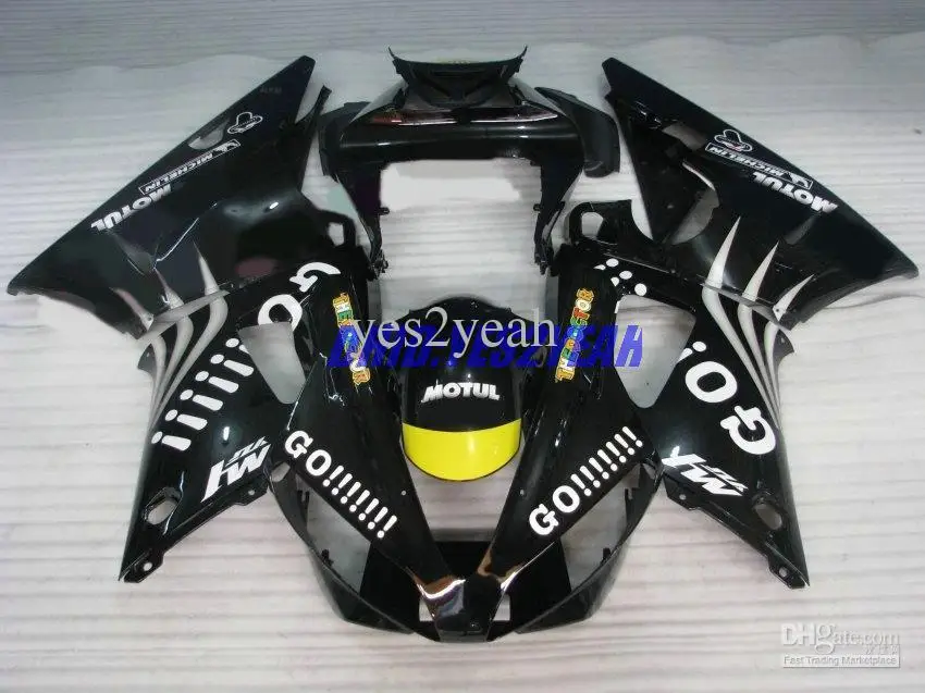 

GO!!!! MOTUL black Fairing kit for YAMAHA YZF R1 00-01 YZF-R1 YZF1000 YZFR1 00 01 2000 2001 Motorcycle Fairings set+7gifts