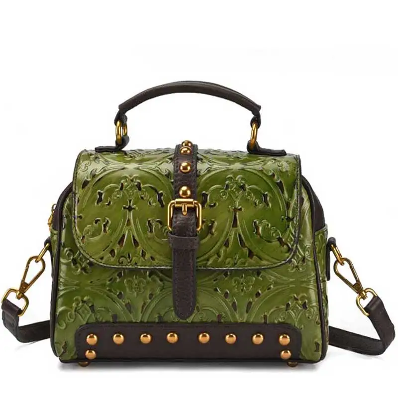 

New style retro embossing and brushing one-shoulder bag inclined fashion leather leisure bag for women