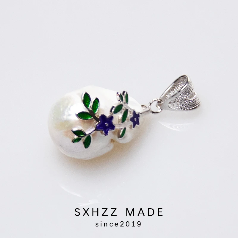 

SXHZZ Designers Irregular Alien Beads Pendant Silver 925 Pearl Natural Freshwater Pearl Baroque Pearl Necklace Female Handmade