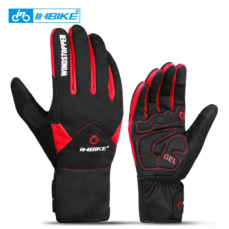 INBIKE Touch Screen Bike Gloves Winter Thermal Windproof Warm Full
