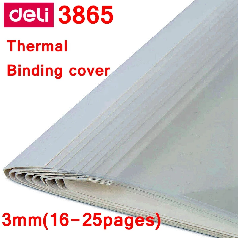 

[ReadStar]10PCS/LOT Deli 3865 thermal binding cover A4 Glue binding cover 3mm (16-25 pages) thermal binding machine cover