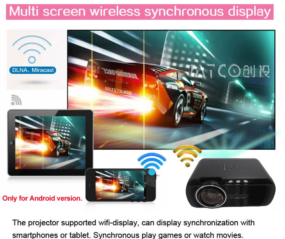 WZATCO CTL80 الروبوت 6 Wifi الذكية المحمولة البسيطة LED 3D التلفزيون العارض دعم كامل HD 1080 p 4 K فيديو المسرح المنزلي متعاطي المخدرات Proyector WZATCO CTL80 الروبوت 6 Wifi الذكية المحمولة البسيطة LED 3D التلفزيون العارض دعم كامل HD 1080 p 4 K فيديو المسرح المنزلي متعاطي المخدرات Proyector