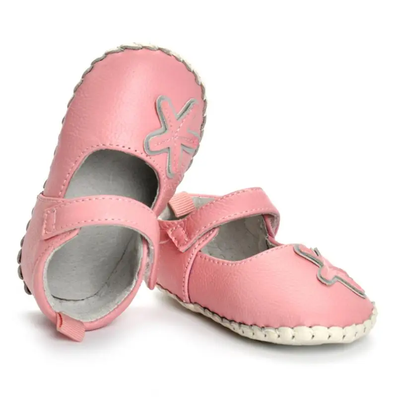 1 Pair Pink Baby First Walker Spring Autumn Baby Anti Slip Shoes Leather Soft Bottom 0-18 Months Baby Walking Shoes