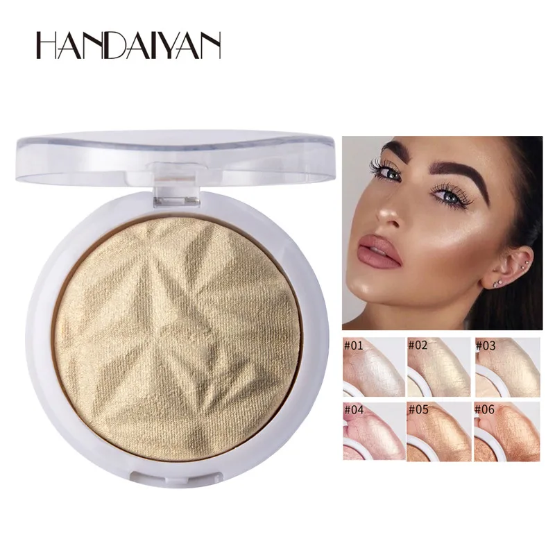 

1Pcs New Highlighter Powder Palette 6 Colors High Gloss Shimmer Powder Bronzer Repair Haileyter Pallet Makeup Cosmetic