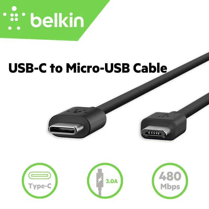 

1.8m Type-C Belkin Original USB-C to Micro USB Sync Charge Cable for MacBook Pro with Retail Packaging Free Shipping F2CU033