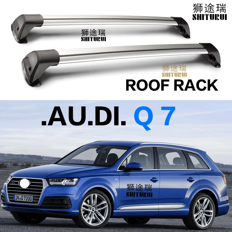 2 قطع لأودي Q7 5dr SUV SQ7 2008-2015 2016 2017 2018 2019 سقف رف شريط سيارة خاص سبائك الألومنيوم حزام قفل Led اطلاق النار
