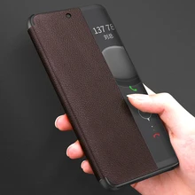 Smart View Флип p20 чехол для Huawei P10 P20 коврики 9 10 20 Pro Lite оригинальный 20pro роскошные пояса из натуральной кожи Официальный чехол для телефона