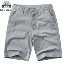 AFS JEEP брендовые Летние повседневные шорты мужские хлопковые шорты с Sim Fit bermuda masculina, большие размеры 29-42, пляжные шорты до колен для мужчин s