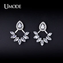 UMODE Simulated Diamond Ear Jacket Earrings For Women Fashion Jewelry 2016 New CZ Boucle D’Oreille Femme Christmas Gifts AUE0248
