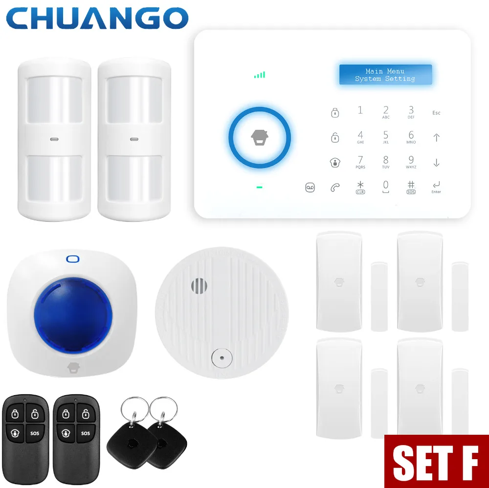  Chuango A11 PSTN Alarm System Touch keypad Smart Home Burglar Alarm System Motion Sensor - 32843852776