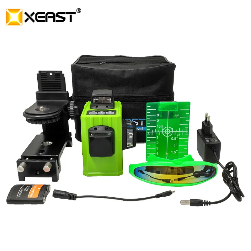 

XEAST XE-61A 12 line laser level 360 Self-leveling Cross Line 3D Laser Level Green or red Beam With Tilt&Outdoor Mode