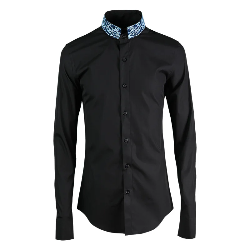Рубашка С Высоким Воротником Мужская Купить