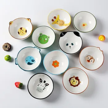 

Children's Bowl Ceramic Bowl Hand-painted dinner Bowl creative cutlery L2081