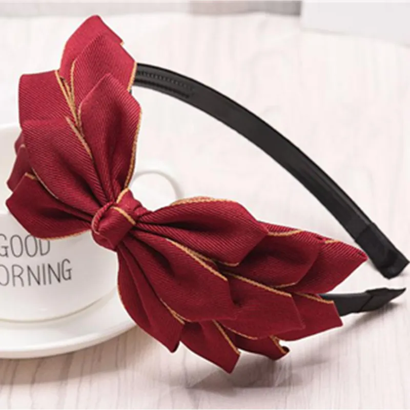 Vintage Korean Red Bow Hairband for Women - Elegant Wedding or Everyday Accessory