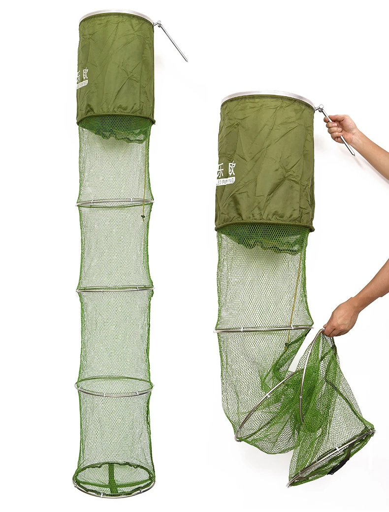 

LEO fishing net Collapsible Fishing Basket Dip Net Fishing Cage red de pesca mesh trap 35CM*200CM casting net fishnet visnet