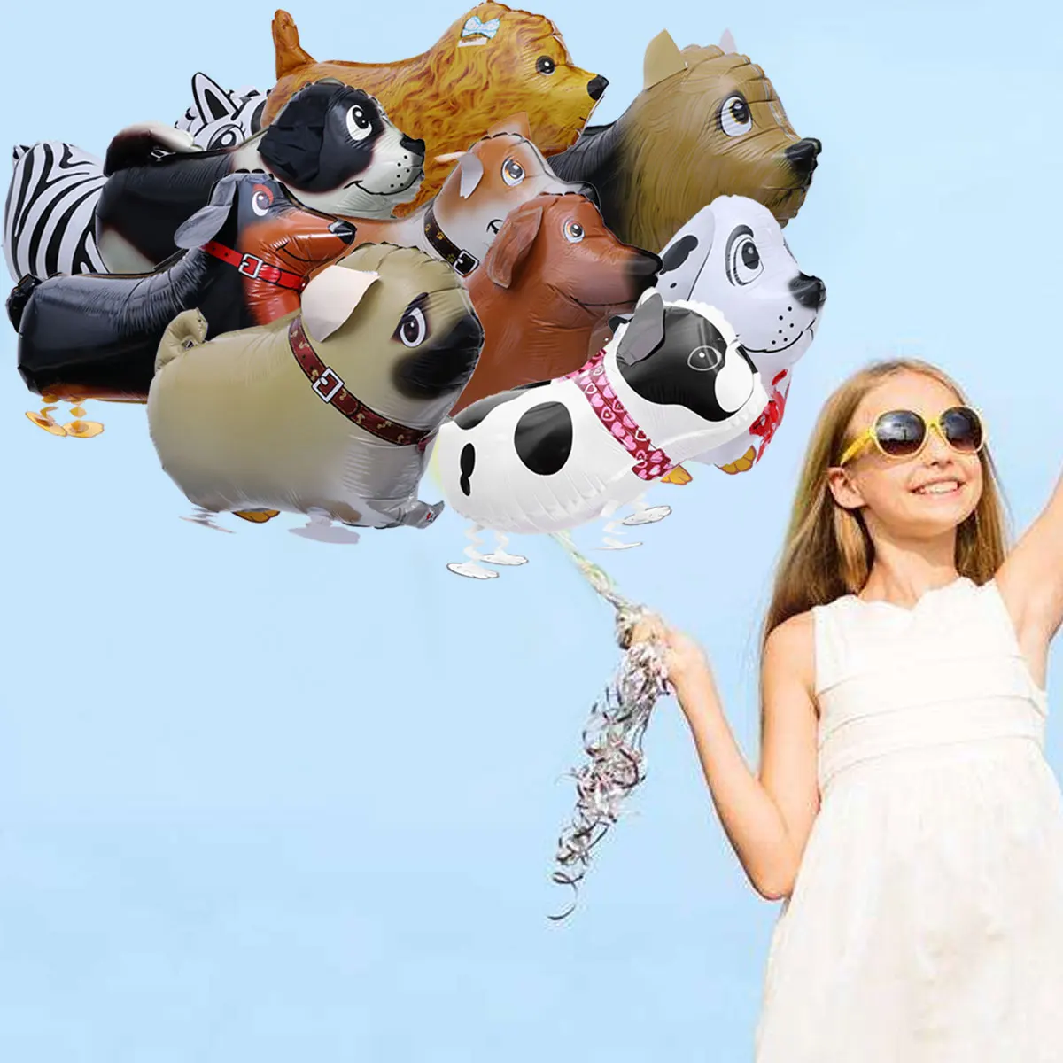 Мультфильм животных Pet Прогулки фольги Воздушные шары украшения для свадьбы дня рождения вечерние Набор детских игрушек