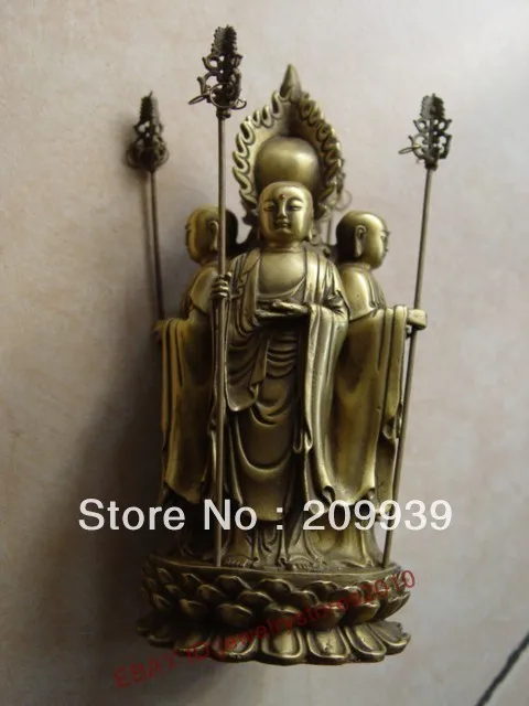 

free ship Hd044 Chinese bronze 4-face Ksitigarbha buddha statue