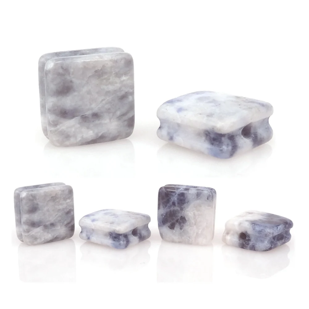 

New Light Blue Sodalite Flat Square Beads For Macrame Bracelet DIY Brand Jewelry Making Natural Stone Accessories 10Pcs