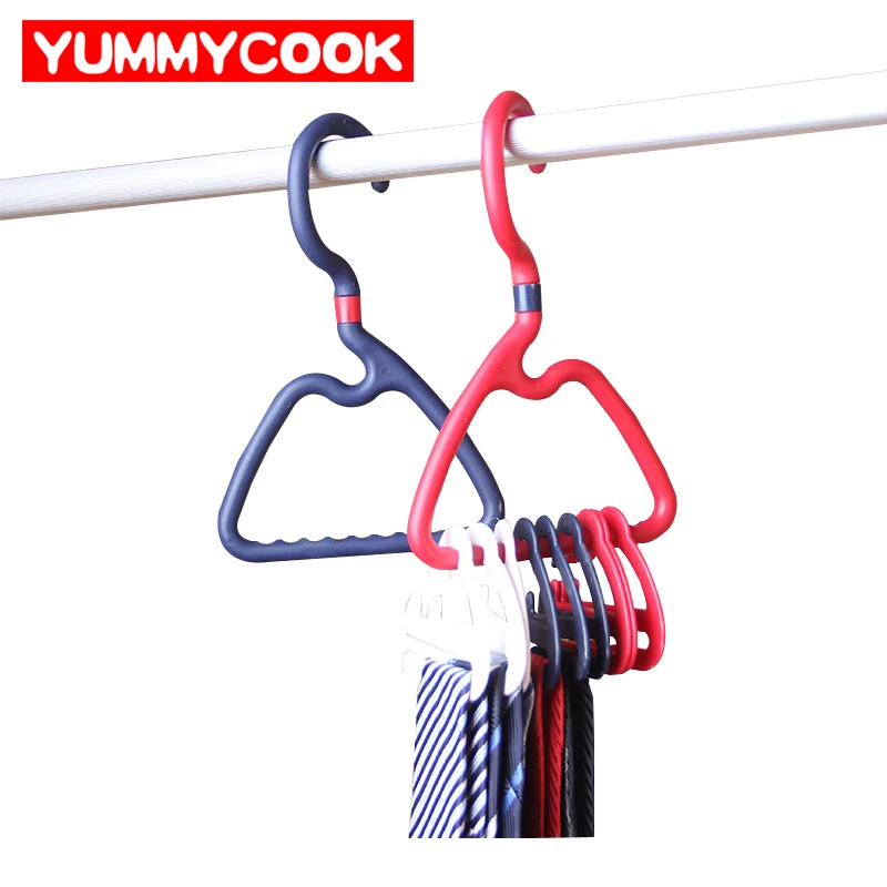 Plastic Scarf Hangers Tie Belt Organizer 9 Hooks Belt Neck Holder Rack