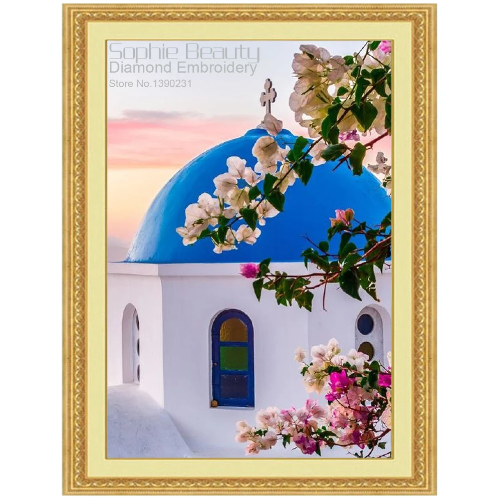 5D Diamond Embroidery Diy Needlework Painting Cross Stitch Full Drill Rhinestone Paintings House Flower Scenic Decoratio | Дом и сад