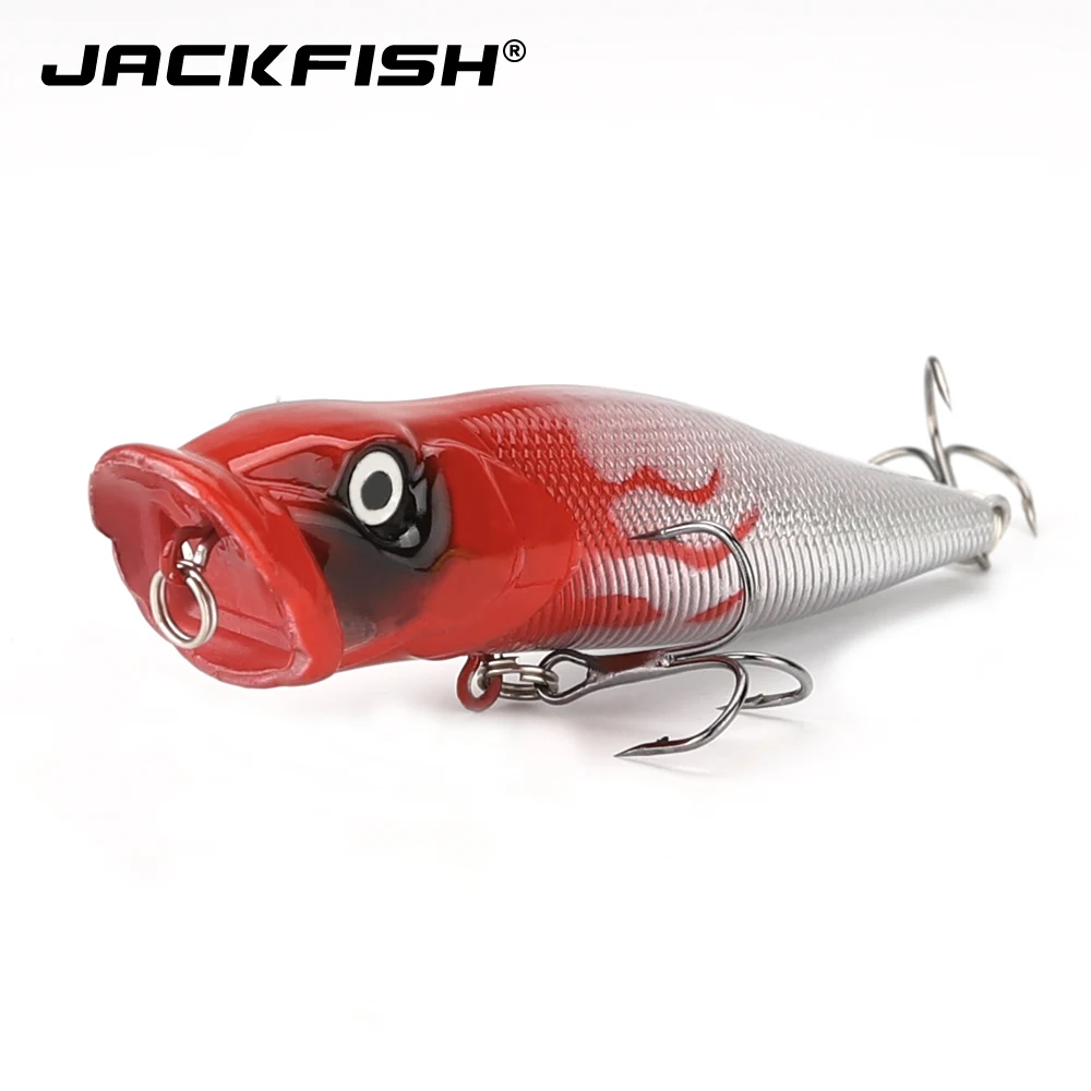 JACKFISH 5pc 9.5cm/12g Noise Fishing Lure 3D eye Popper Lure hard bait with high carbon steel