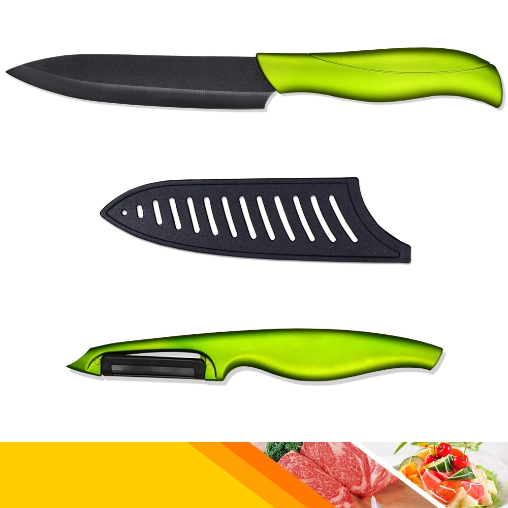High grade ceramic knives set 5 inch slicing ceramic knives green
