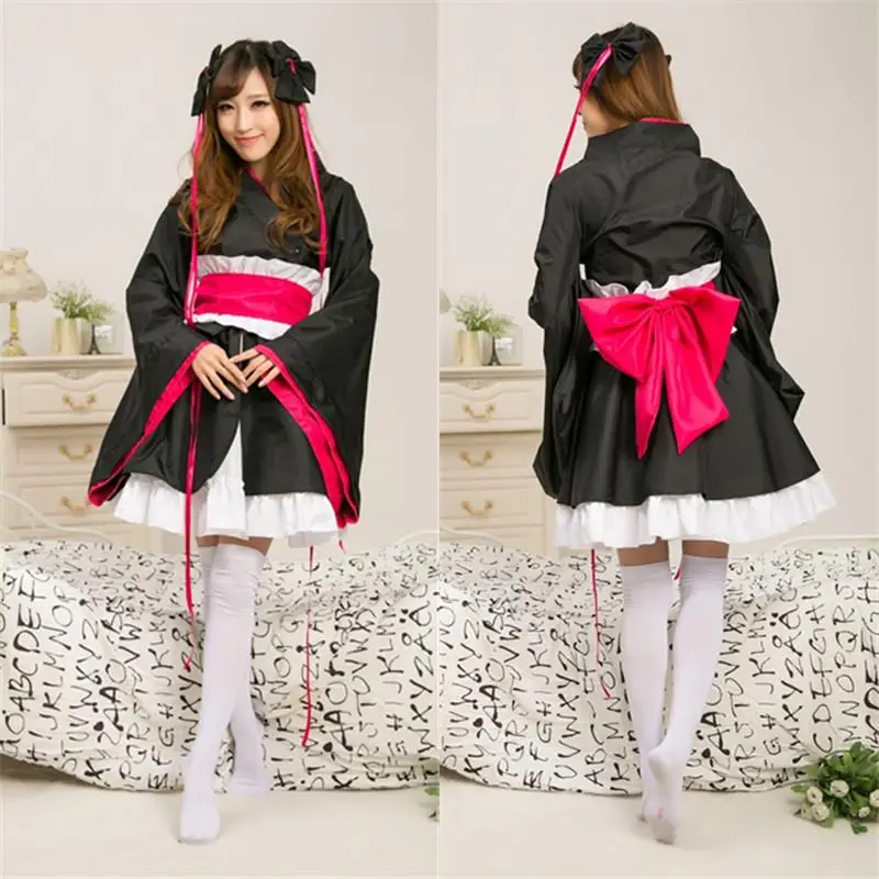 font b Anime b font costumes Japanese font b cosplay b font dress Black color