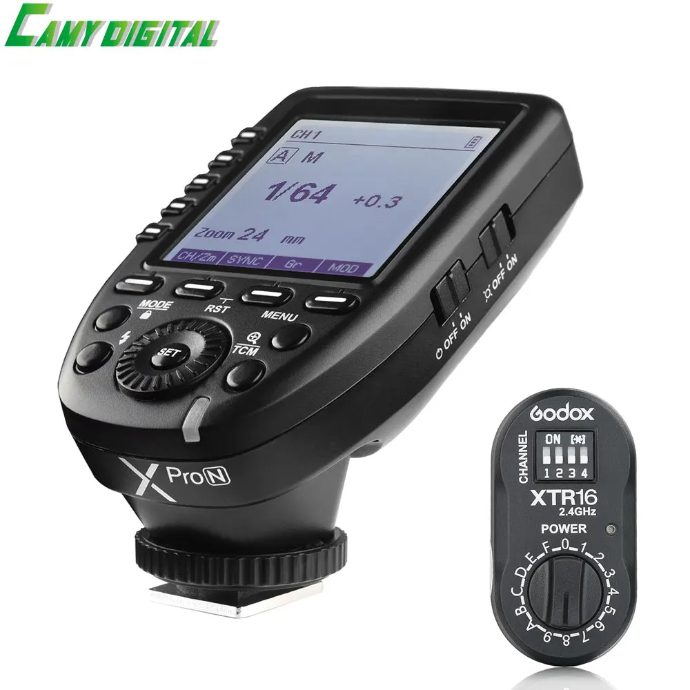 

Godox i-TTL II 2.4G Wireless X system HSS with Big LCD Screen Transmitter Xpro-N+XTR-16 Receiver Kit For Nikon/AD360II-N/SK400II