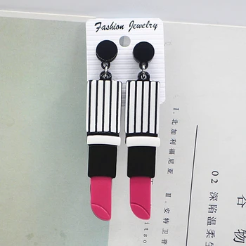 

Long Lipstick Earrings Night Club Acrylic Women Exaggerated Jewelry
