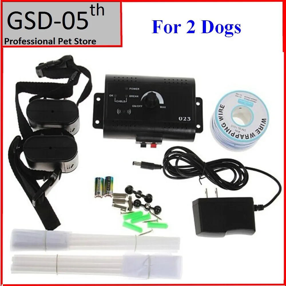 

2 Dogs Underground Electric Dog Pet Fencing System In-Ground Electric Dog Fence Shock Collar Dog Training Trainer Collar