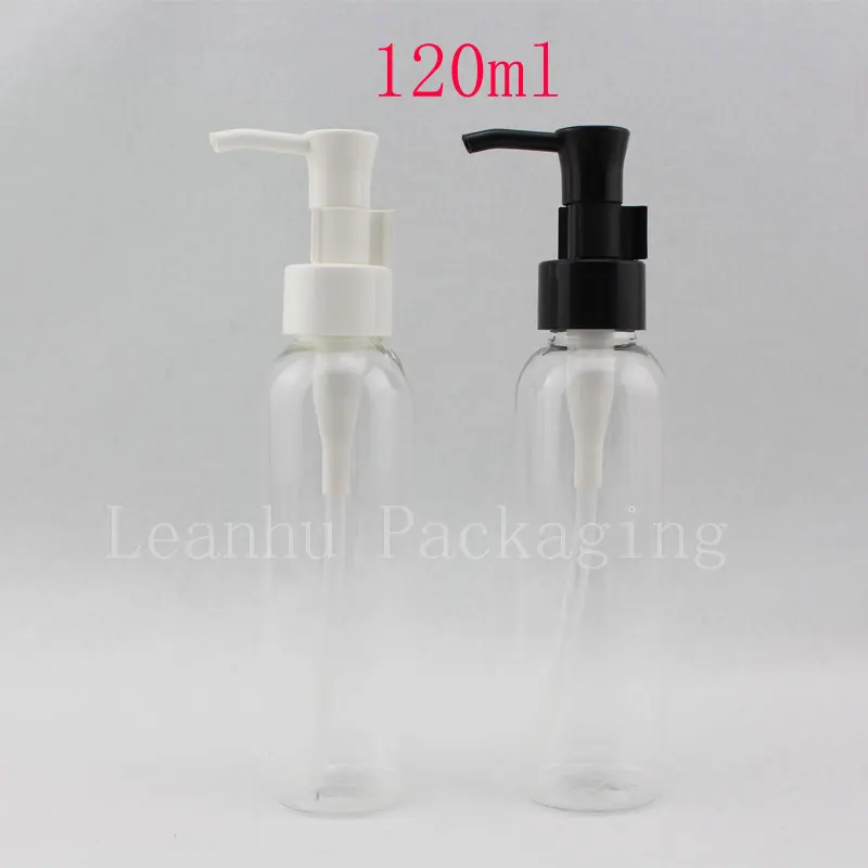 

120ml transparent oil pump PET plastic bottle containers ,empty plastic bottles with oil pump for cosmetics packaging ,120cc