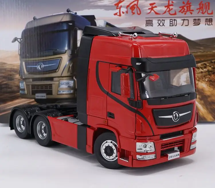 Сплав модель 1:24 Масштаб Dongfeng Tianlong H7 для трактора, прицепа, грузовика литья под давлением игрушечная модель для украшения коллекции - Цвет: Красный